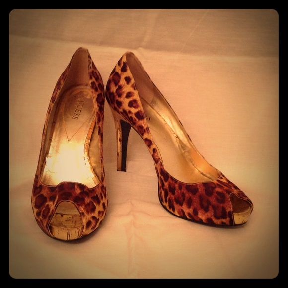 Guess leopard print heels