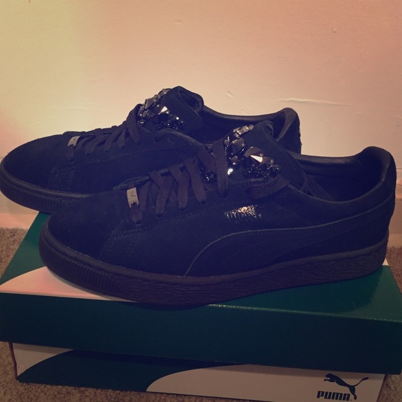 puma basket jeweled lace up sneakers puma basket jeweled lace up sneakers