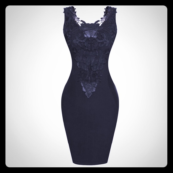 BRAND NEW Black Lace Cocktail Party Dress
