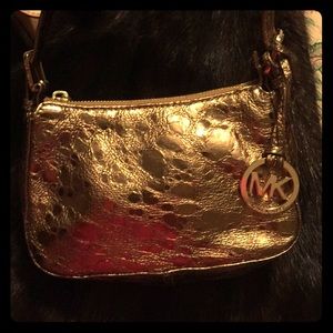Michael Kors Bronze/Gold Leather Clutch