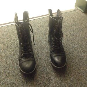 Black combat boots
