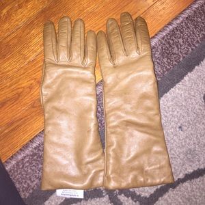 Bloomingdales leather gloves brown tan