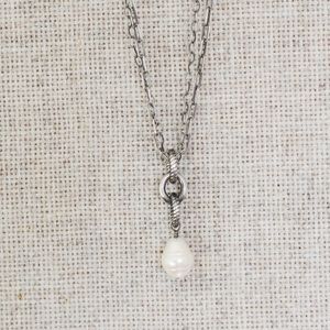 Silpada Freshwater Pearl double silver necklace
