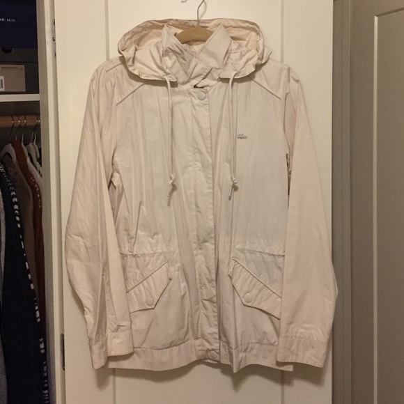 Cream Colored Lacoste Windbreaker