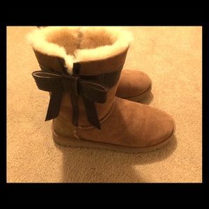Tan Suede & Brown Leather Ugg Boots