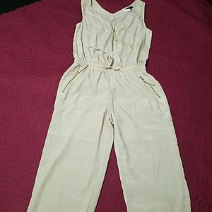 RESERVED: beige jumpsuit and floral top