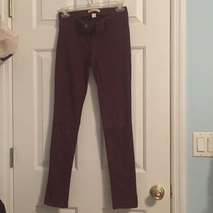 Burgundy skinny jeans
