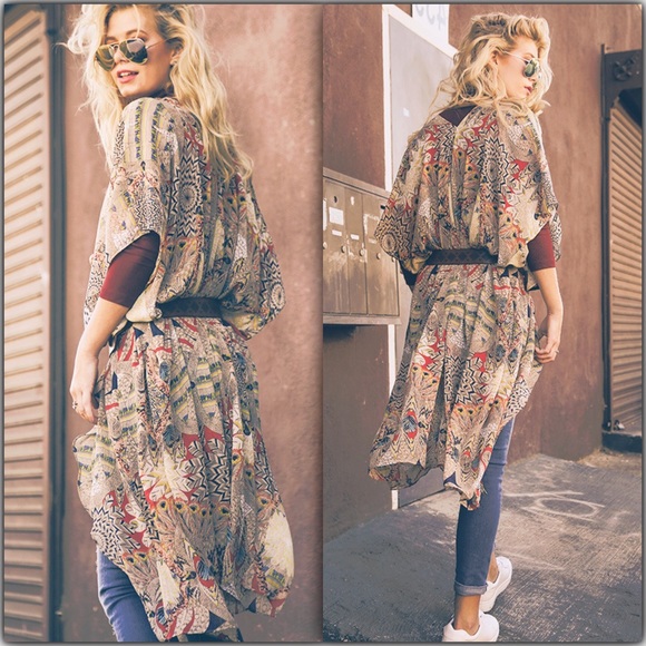 🚨LAST 1🚨FREE SHIPPING🚨Open Front Kimono - Picture 2 of 4