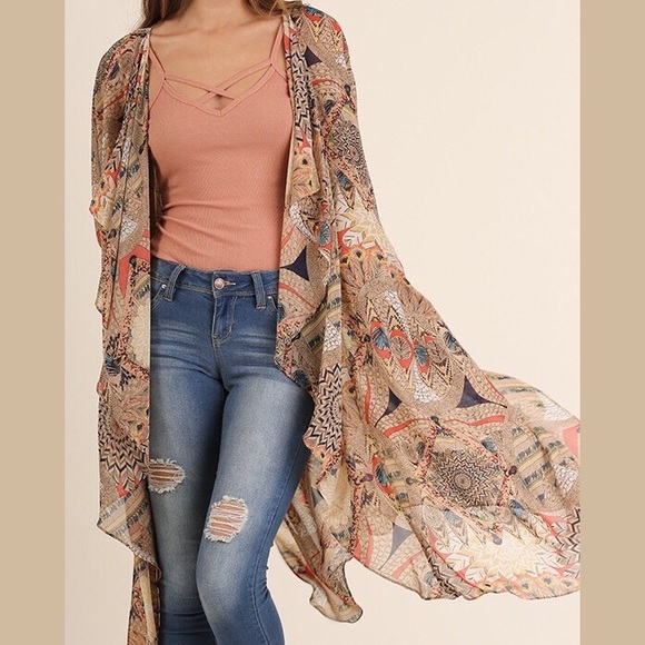 🚨LAST 1🚨FREE SHIPPING🚨Open Front Kimono - Picture 4 of 4