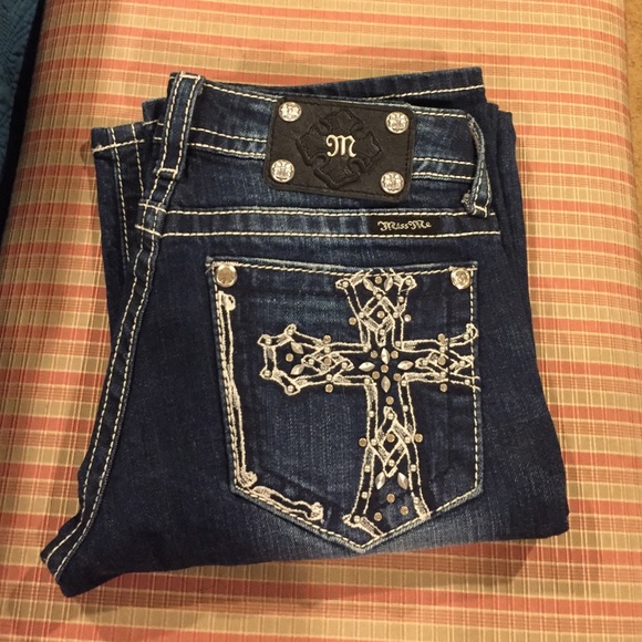 Miss Me Bootcut Jeans with Cross Bling