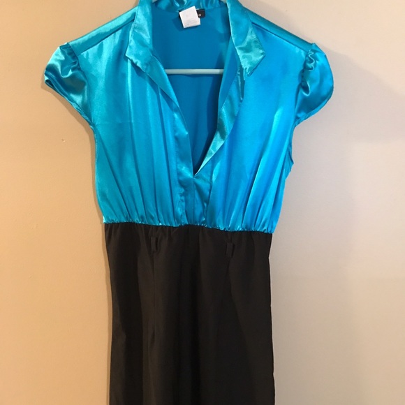 Blue and black dress