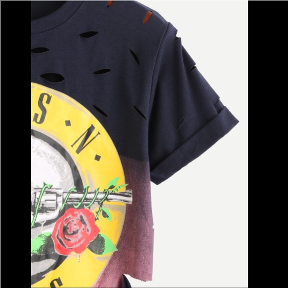 🌹JUST IN!🌹Guns n' Roses Graphic CutOut Crop Tee - Picture 4 of 4
