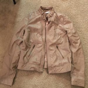 Tan Faux Leather Jacket