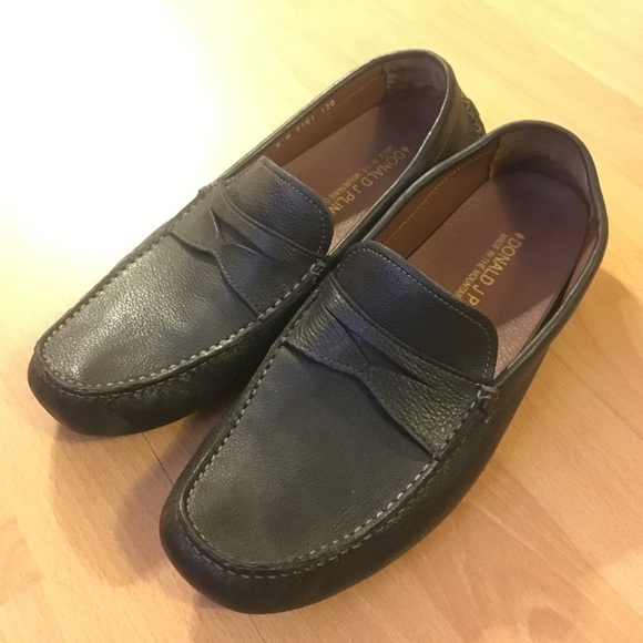 Donald J Pilner black leather shoes for Men