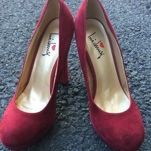 Red Suede Pumps Size 7