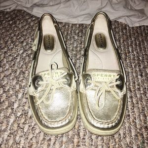 Super cute Gold Sperry Topsiders