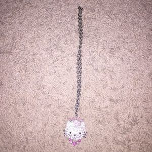 Cute rhinestone Hello Kitty necklace