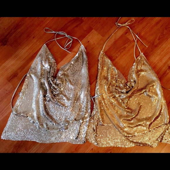 ❌❌SOLD❌❌ Metal Mesh tops gold and silver