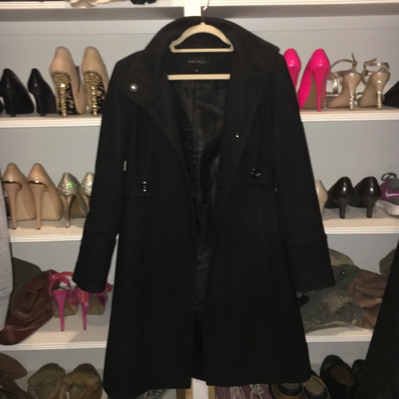 Wool Knee / Mid Length Peacoat Nine West Sz 8