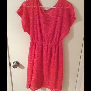 Coral summer dress.