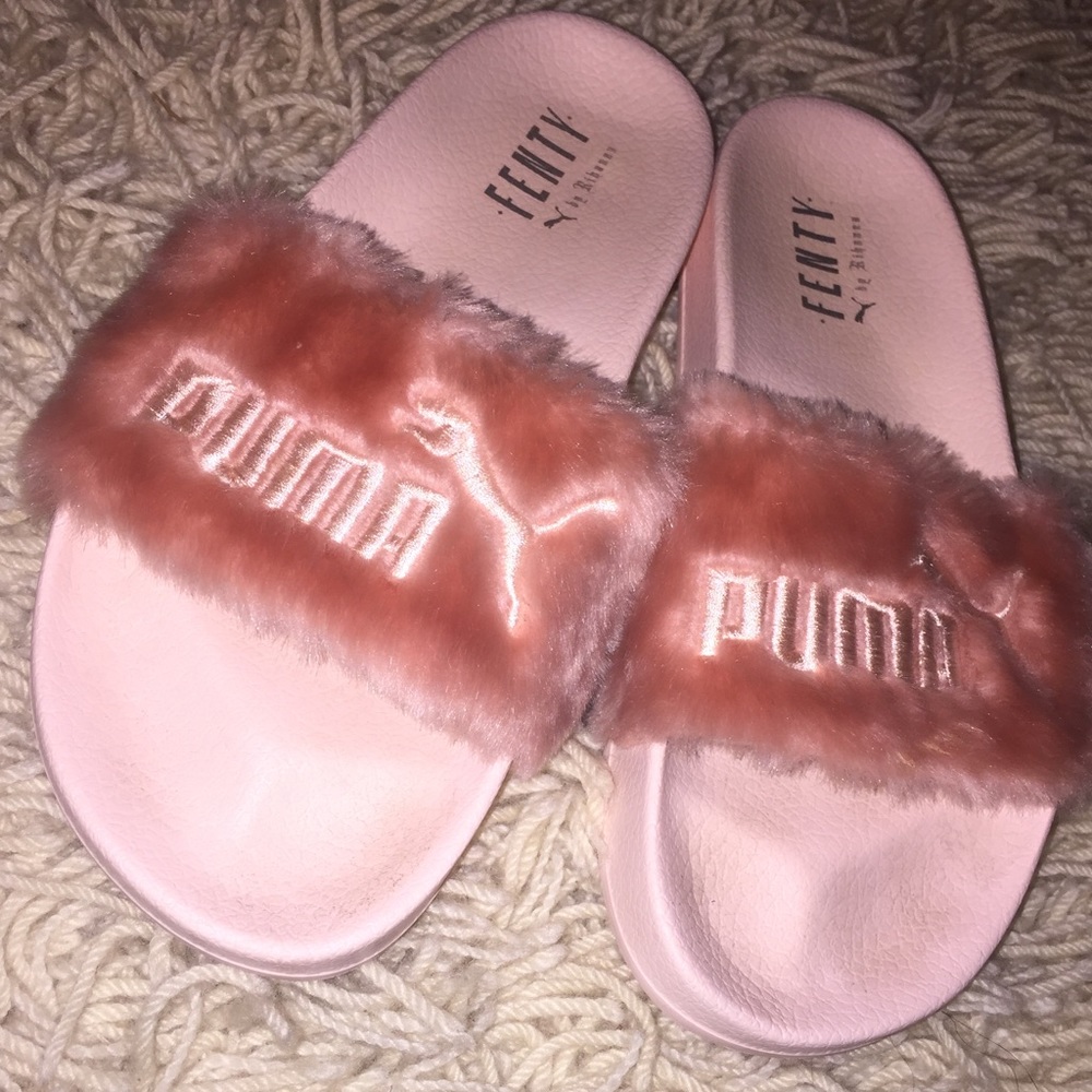 Fenty fur slippers by Rihanna Puma.