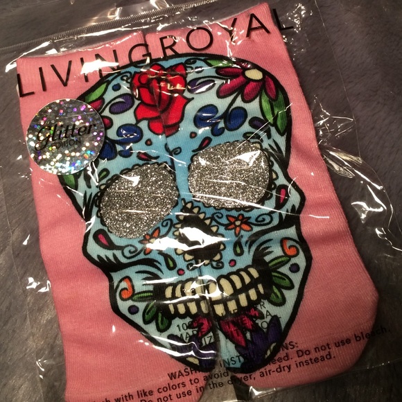 Glitter skull socks