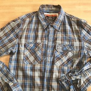 Superdry long sleeve wool blue sz XXL