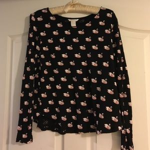 Pink Swan Longsleeved Blouse { TOTALLY RAD }