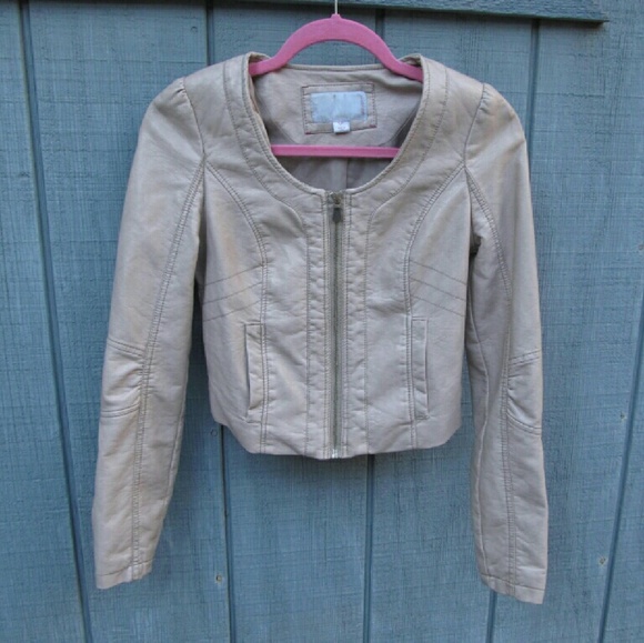 Xhilaration Nude Moto Crop Jacket