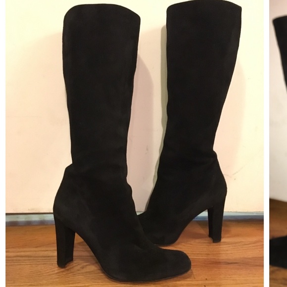 Stuart Weitzman Black Suede Knee High Boots 6