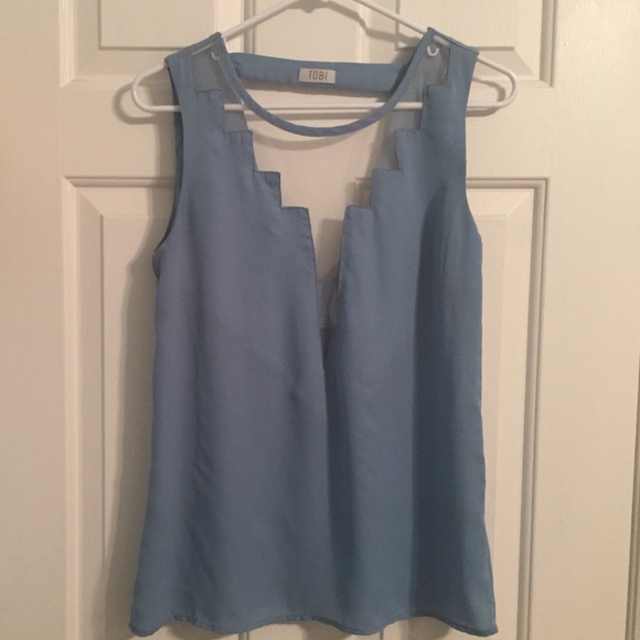 Sheer baby blue tank top - Picture 1 of 4