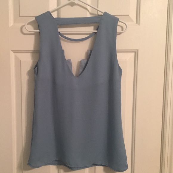Sheer baby blue tank top - Picture 3 of 4