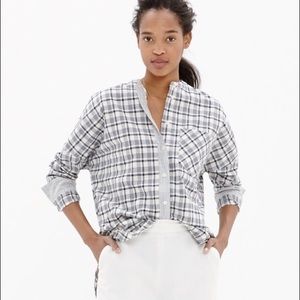 Madewell collarless messenger shirt