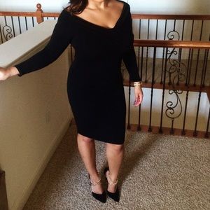 Off the Shoulder Black Dress