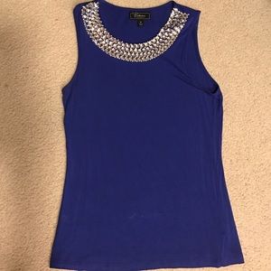 Beautiful royal blue tank w/rhinestones