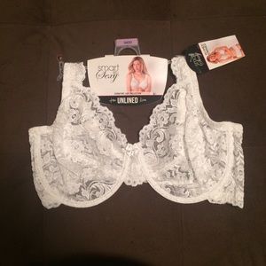 White, unlined bra