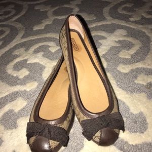 Coach flats-size 9.5. Brown and beige.