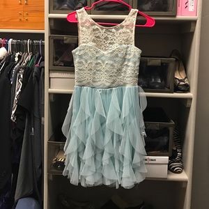 Teeze Me Baby Blue and Cream Dress Size 5