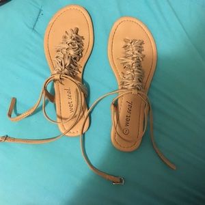 tan sandals from wet seal