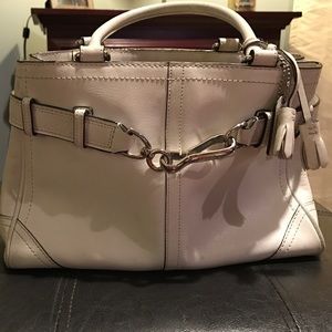 White leather Coach purse