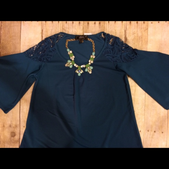 Dark aqua blue blouse