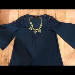 Dark aqua blue blouse