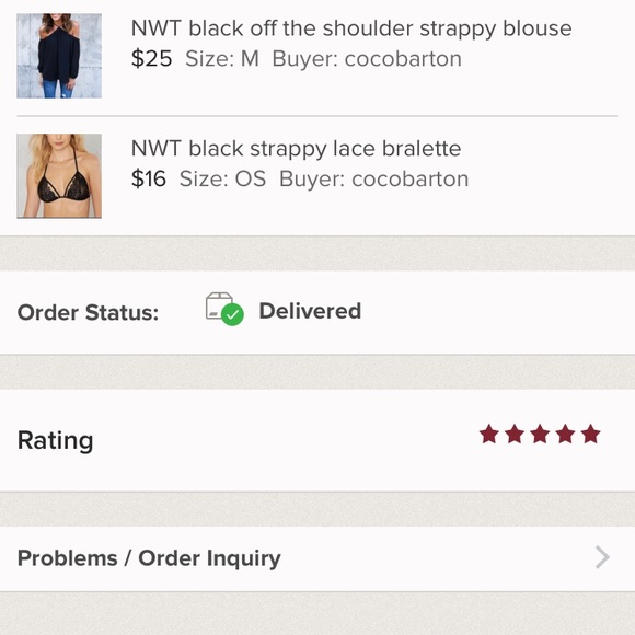 NWT black strappy cold shoulder top - Picture 3 of 3