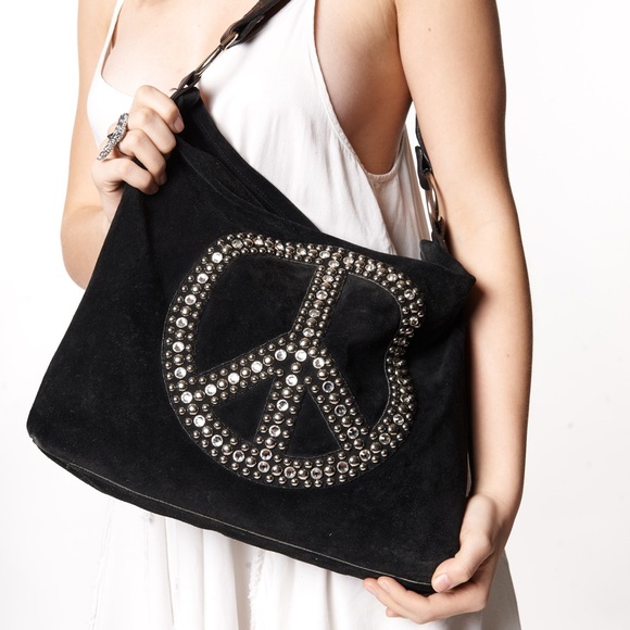 Vintage Suede Purse w/ Swarovski Crystal Detail