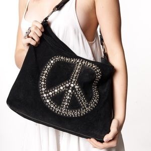 Vintage Suede Purse w/ Swarovski Crystal Detail