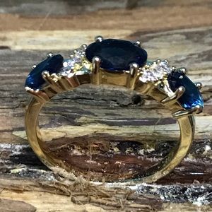 2.16ct Sapphire Diamonique 14k Yellow Gold
