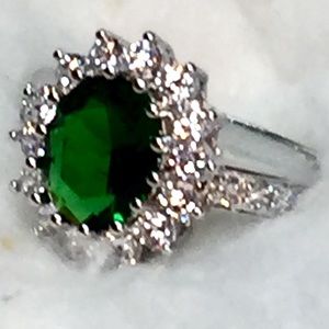 3.26CT Emerald Diamond 14k White Gold