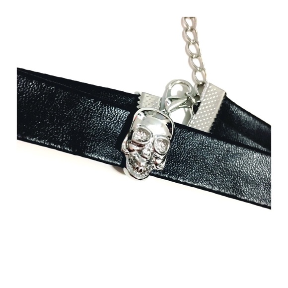 Leather Skull Choker