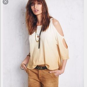 Free people lily tee gold size medium