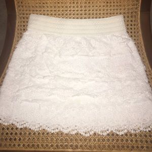 White lace skirt